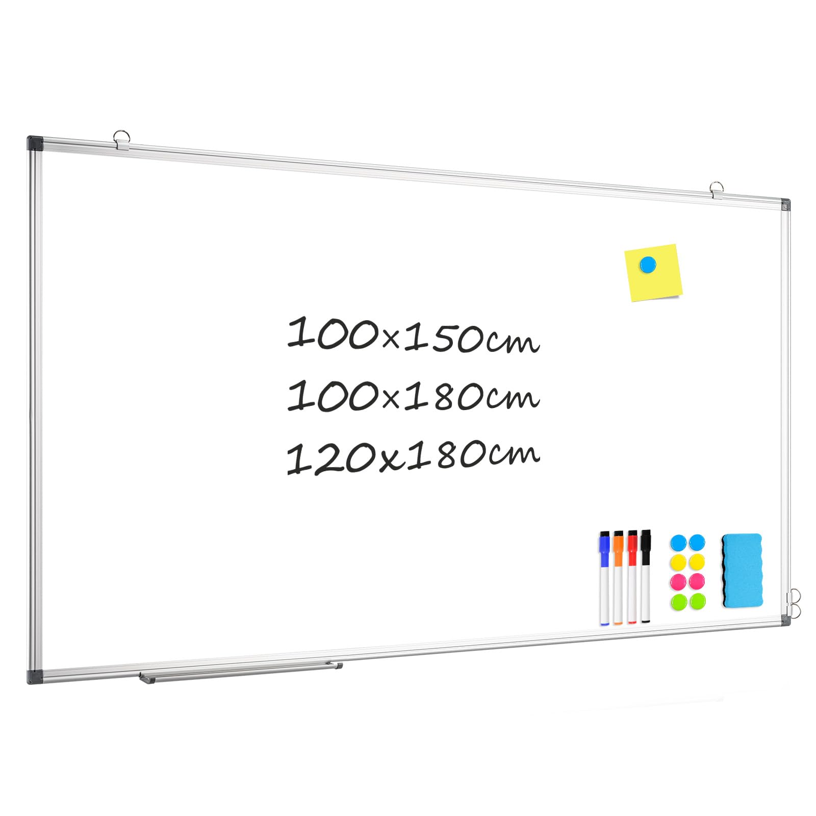 QUEENLINK Double-Sided Magnetic Whiteboard 100×180cm, Large White Board for wall, School Office Home — image 1