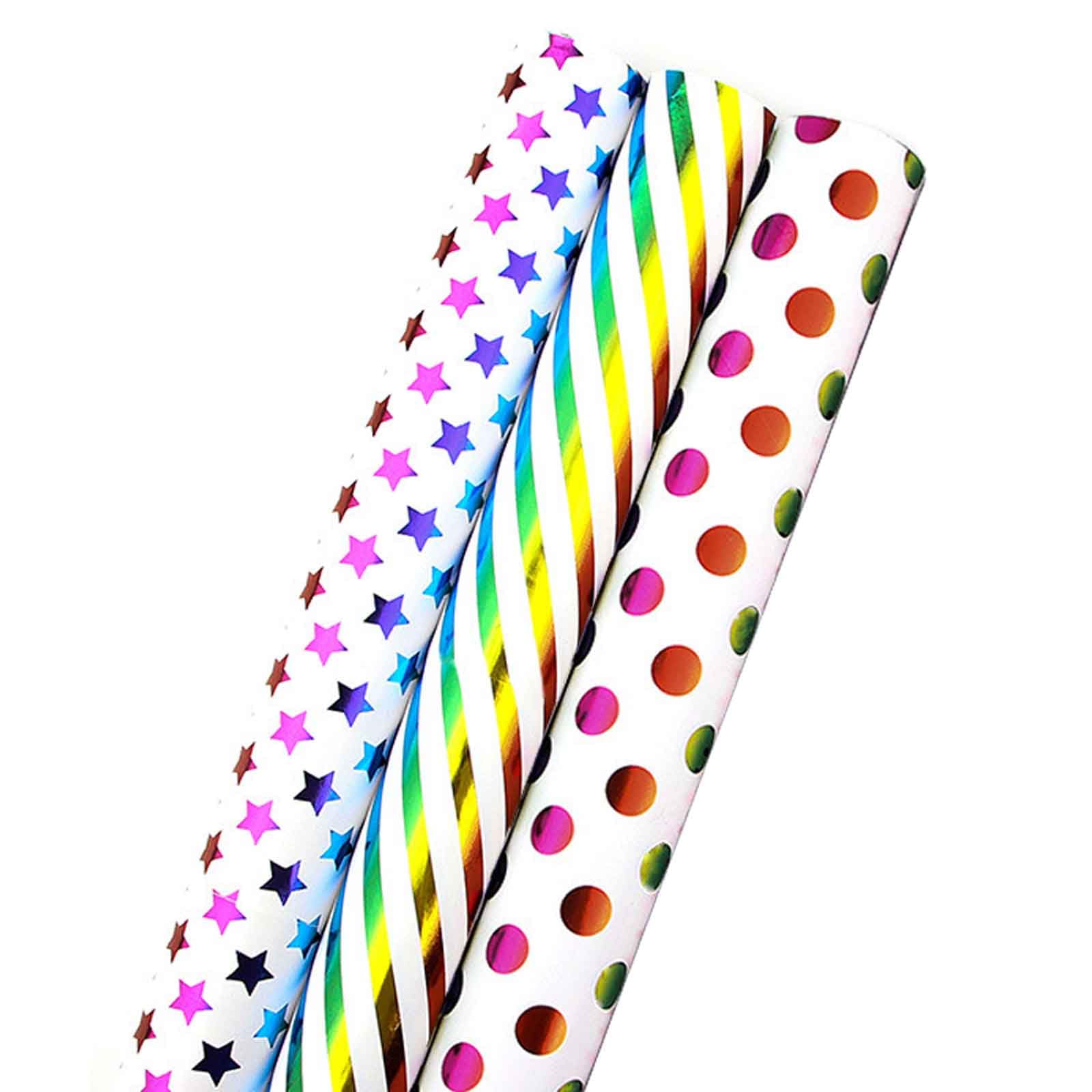 Birthday Wrapping Paper Roll Colorful Happy Birthday Lettering & Candle-876155