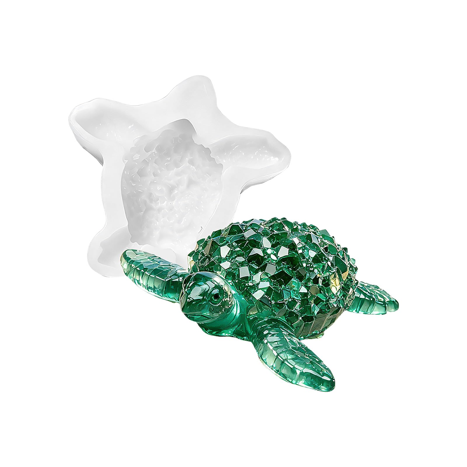 Decorative Turtle Mold Single Cavity Silicone Form with Faceted Shell Pattern for Resin Casting Wax Ornaments Small Space Hobby Tables Maker Rooms Turtle Resin Mold Sea Casting Form Silicone Wax Decor