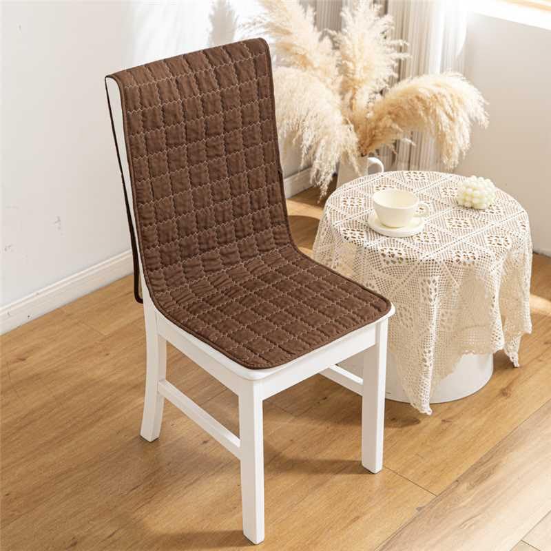 Image of HOMETHREADS Non-Slip Chair Cover-Universal Fit for Kitchen & Dining Chairs-Cushioned Comfort - Stylish Machine Washable Seat Cover-140x40cm (Brown, Pack of 8)