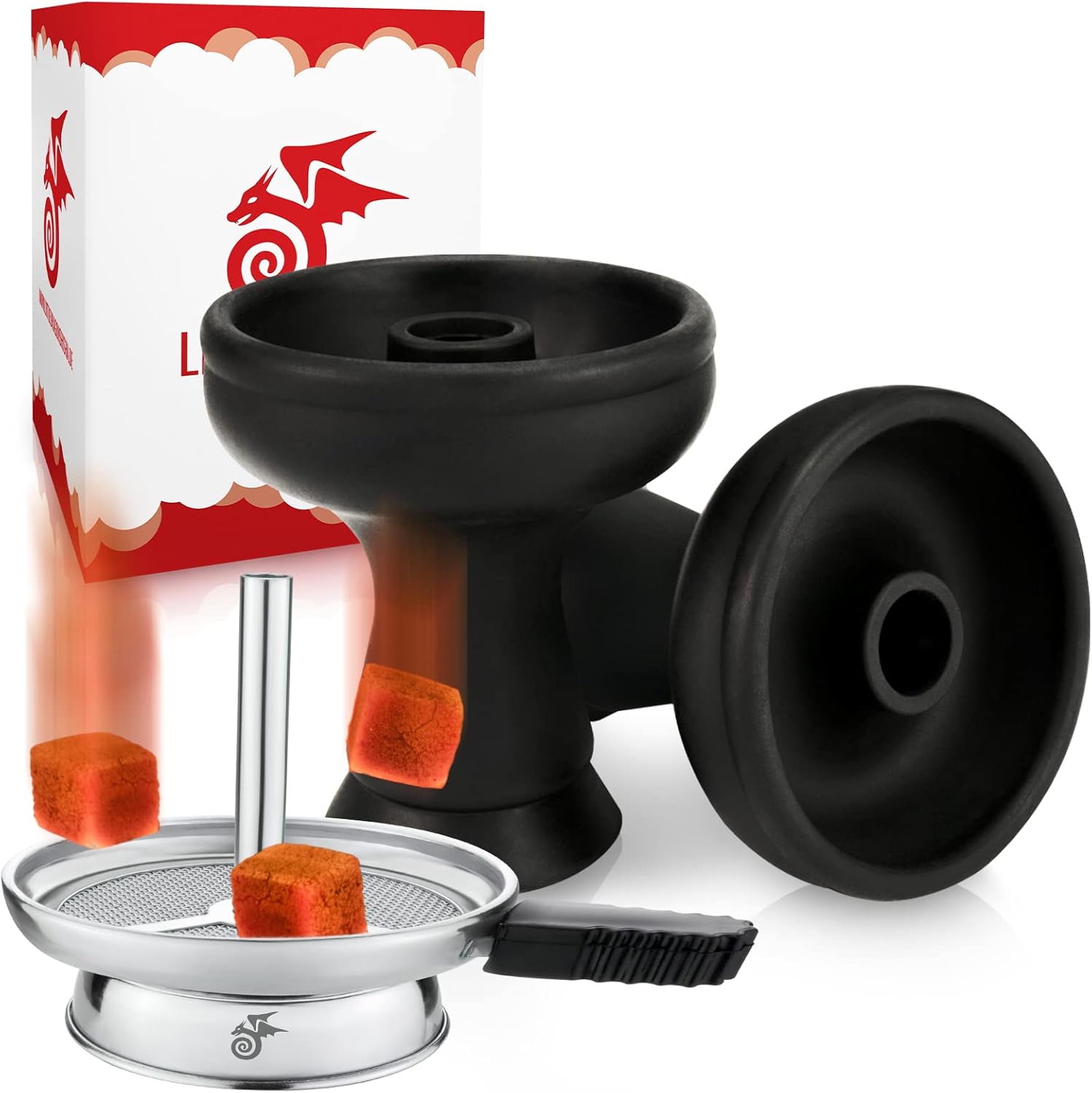 Little Dragon® Shisha Kopf Set mit Kaminaufsatz Silikonkopf für