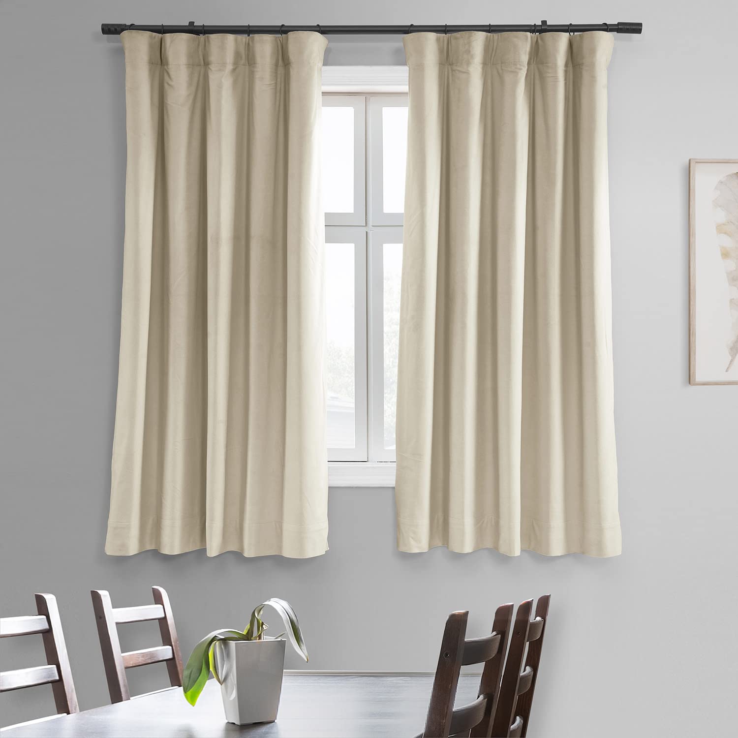 HPD Half Price Drapes Signature Velvet Thermal Blackout Curtains for Living Room 63 Inch Long (1 Panel) Rod Pocket Insulated Blackout Curtains for Bedroom Window Curtains 50W x 63L - Image 3