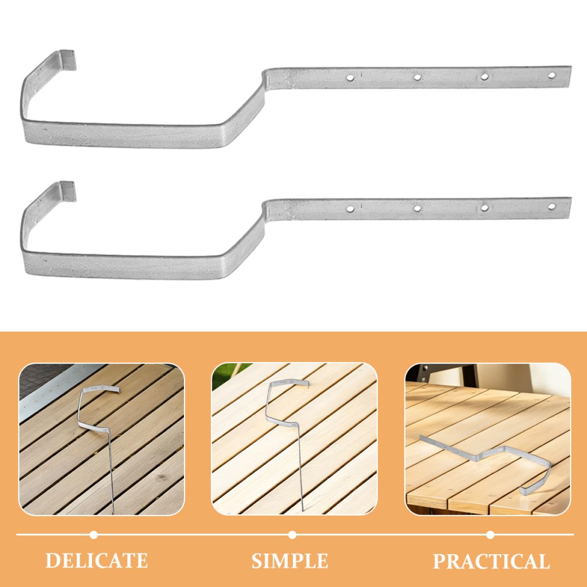 Soporte para Canalón de Hierro Plata 200mm, Pack 6