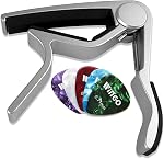 WINGO Guitare capo 6 Guitares Acoustiques et électriques en acier à cordes 5 Choisir gratuitement,Argent