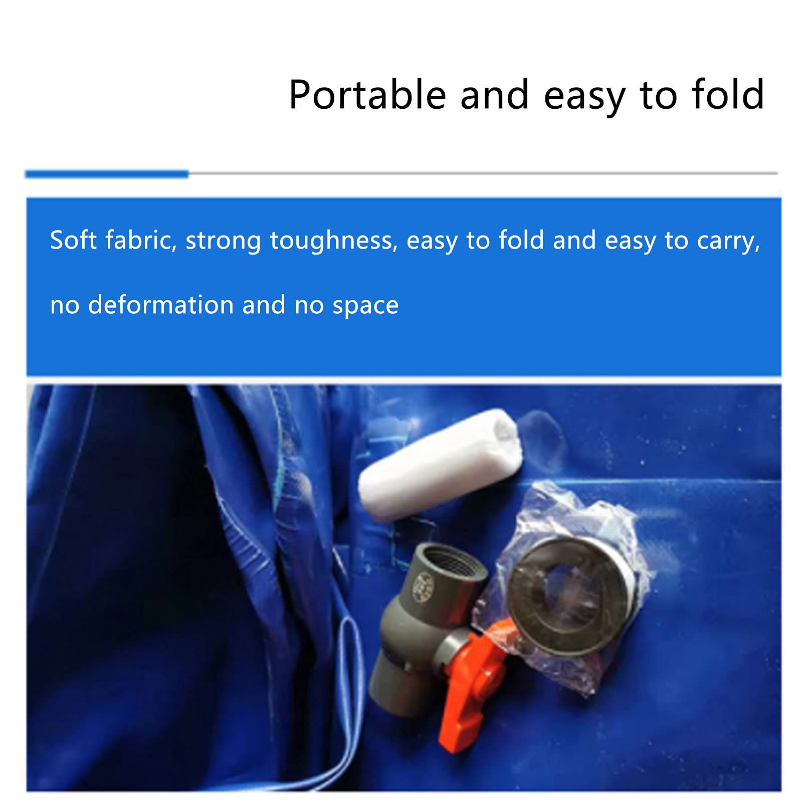 Sacca d'Acqua Pieghevole Serbatoio dell'Acqua di Emergenza Mobile Portatile per Esterni Buona ermeticità Anti-Goccia Resistente all'Usura Utilizzato nella,1.5 * 1 * 0.7m 1000 Liters