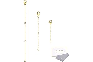 18K Gold Necklace Extenders, Durable Plated Solid Brass Necklace Extender