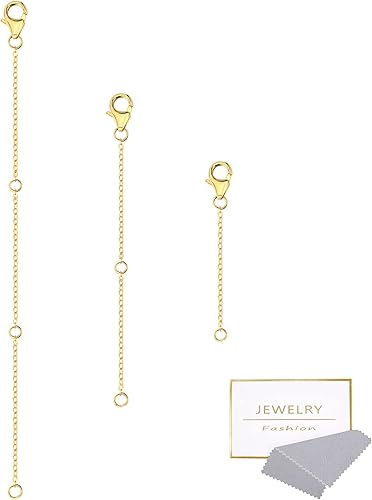 Extensores de collar de oro, extensores de cadena de oro de 14 quilates con cierre de langosta, cadenas de extensión de collar, pulsera y tobillera