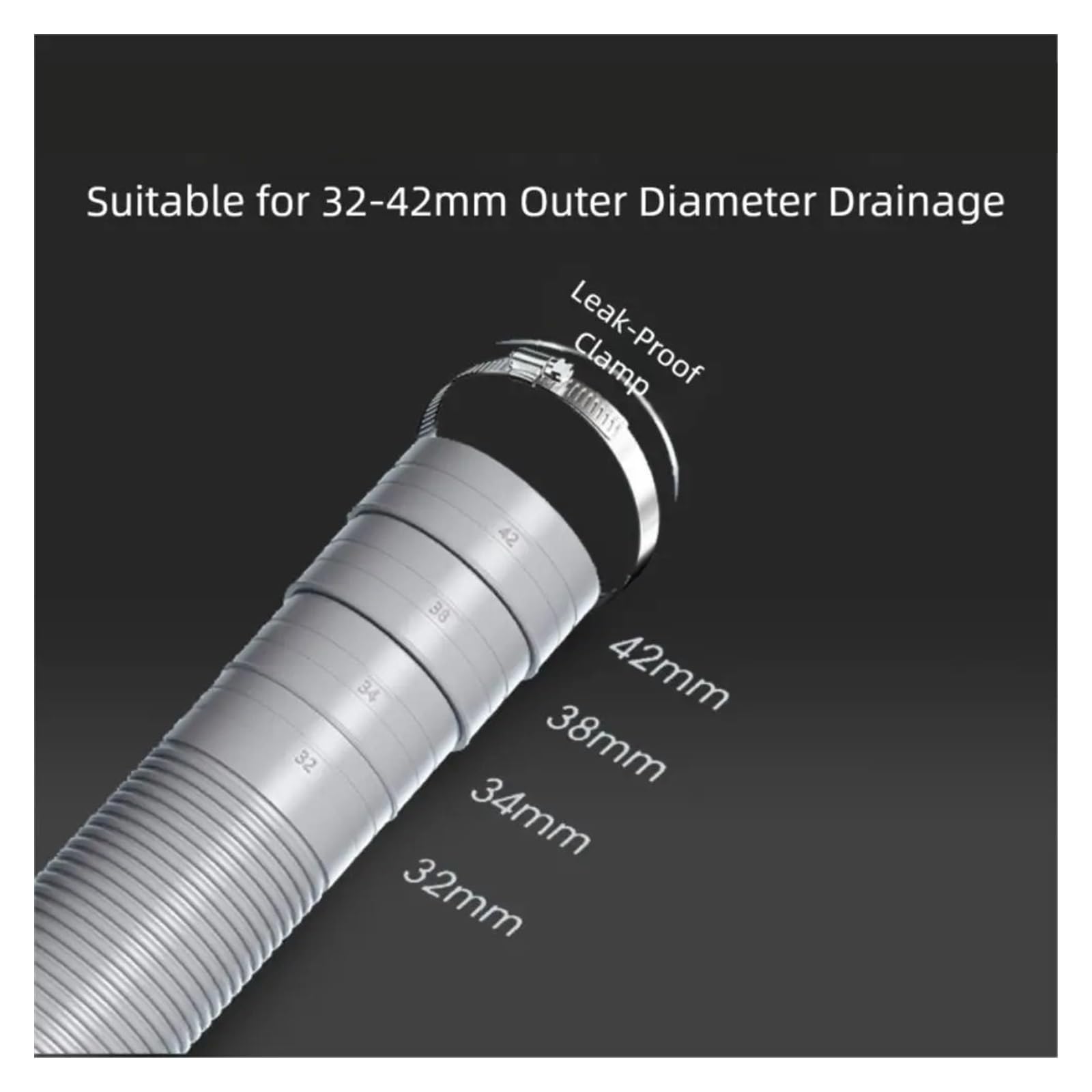 Manguera de drenaje flexible para lavadora, tubo corrugado de 1 m/5 m para lavavajillas y lavadora, manguera de descarga de agua para soluciones de drenaje de cocina y lavandería