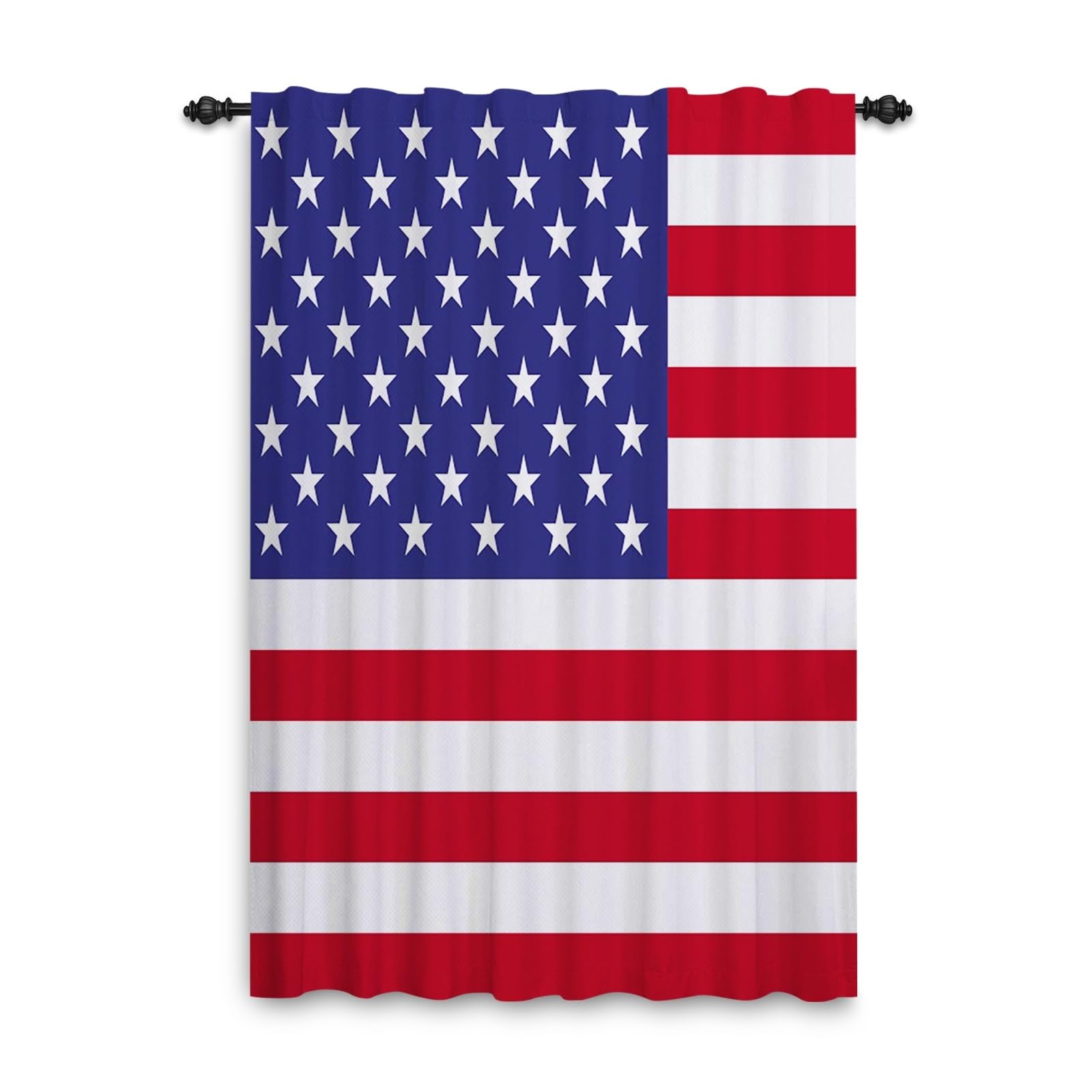 ggaimwf Curtains Drapes American Flag Curtains Independence Day Window Curtains with Pencil Pleat Home Office Tier Curtains for Bedroom Living Room Privacy Curtain Room Divider 135x175cm 1 Panel