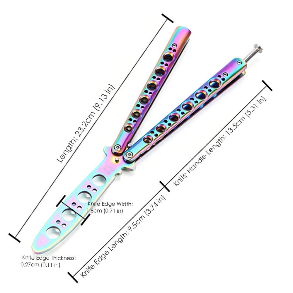 Buy MCH Butterfly Knife Trainer and Comb Knife Training, Rainbow Metal