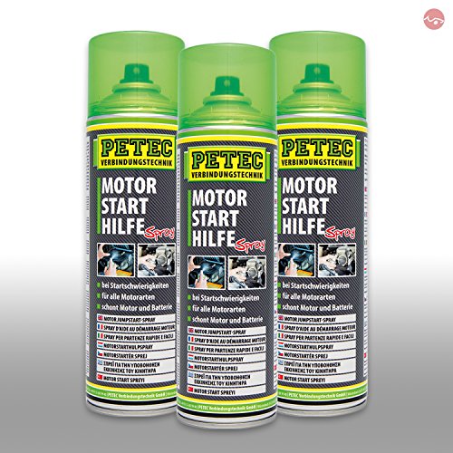 PETEC Motorstarthilfespray Starthilfespray Starthilfe Kaltstarthilfe 3x 500ml