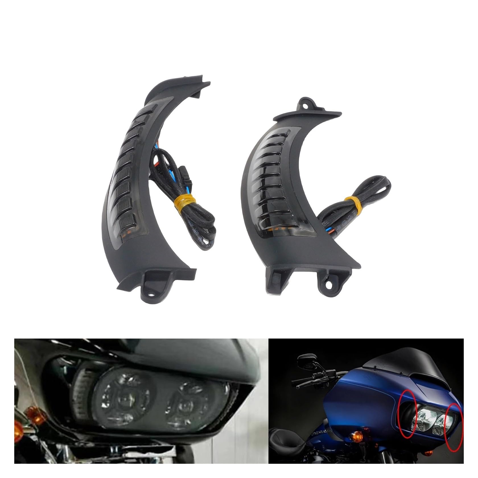 Stop Luce Posteriore Moto Indicatore di Direzione Anteriore per Moto, Luce di Marcia A LED per Touring, per Road Glide, per Ultra FLTRX dal 2015 in Poi