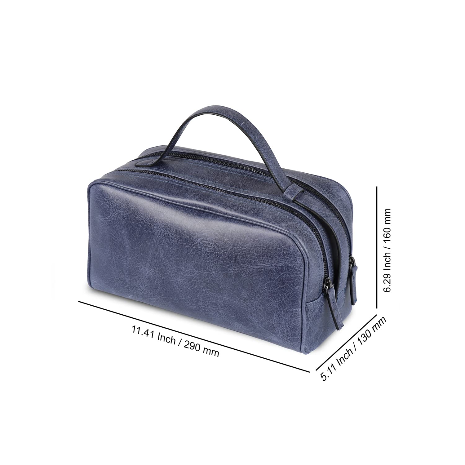 Londo Borsa da viaggio in vera pelle con due scomparti, unisex