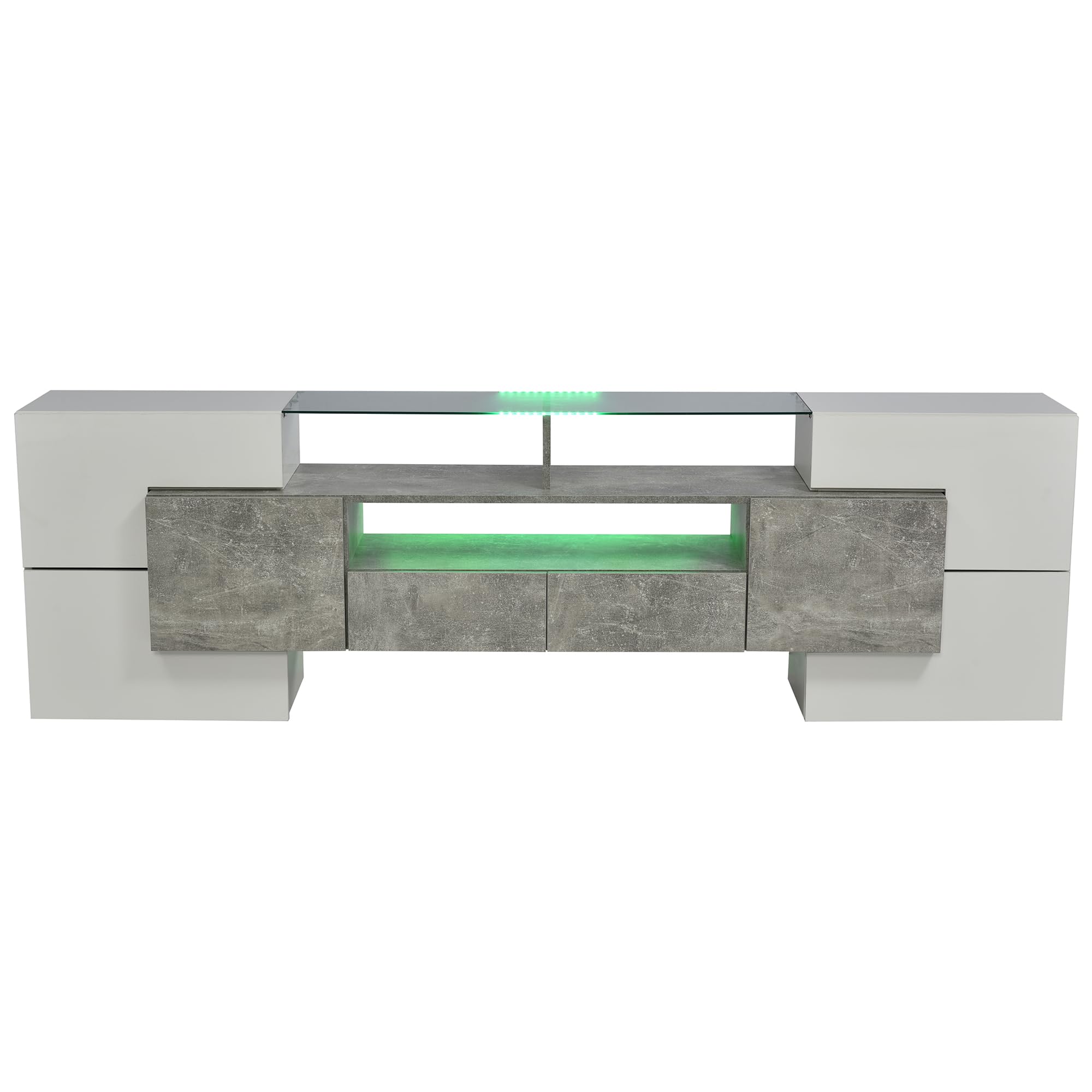 Szafka pod telewizor, szafka pod telewizor, 200 cm, biała LED