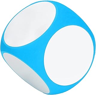 CHICIRIS Teaching Blank Dice, Wipe Off Dice Cubic Portable Cleanable Write On Dice Vibrant Color Blank Teaching Accessory (Blue)