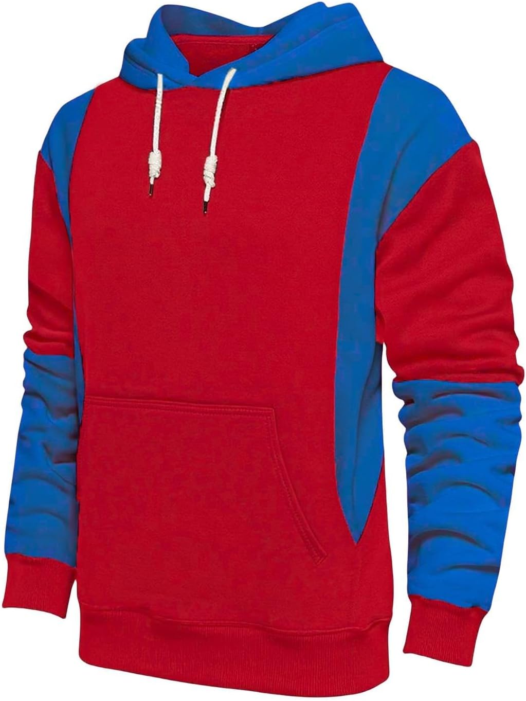 Ymosrh Men's Hoodies, Long Sleeve Color Block Athletic Workout Gym Hoodie Pullover Sweatshirts with Pocket, M-3XL