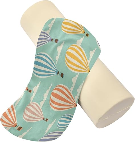 Miniatura 2 de Almohada redonda cilíndrica de globo de aire caliente para aliviar el dolor de cuello, suave y transpirable, almohada de espuma viscoelástica de