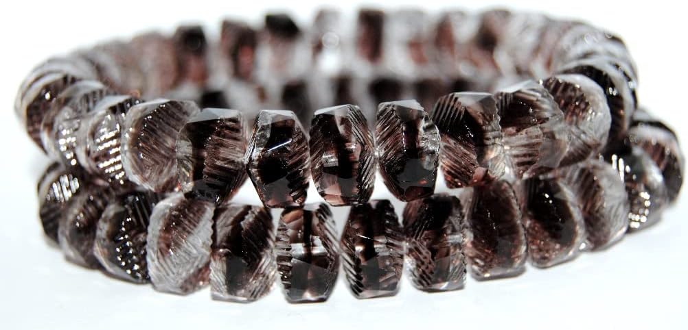 60 pcs Faceted Cathedral Fire Polished Glass Beads, 27101 (27101), Glass, Czech Republic, Size 14 x 9 mm (0.55 x 0.35 in)