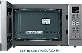 Panasonic NN-ST48KSBPQ Inverter Microwave Oven with Glass Turntable, 32L, 1000W, 25 Auto Programmes, Auto Defrost, 7 Power Levels, Timer, Digital LED Display, Stainless Steel Exterior
