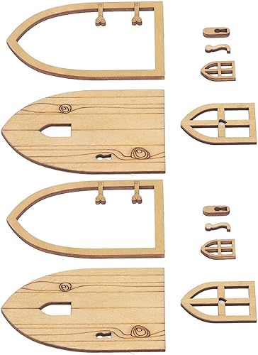 Puerta de pueblo de casa de muñecas 1:12, casa de muñecas, puerta de jardín, ventana, miniatura, exquisita decoración, madera vívida para