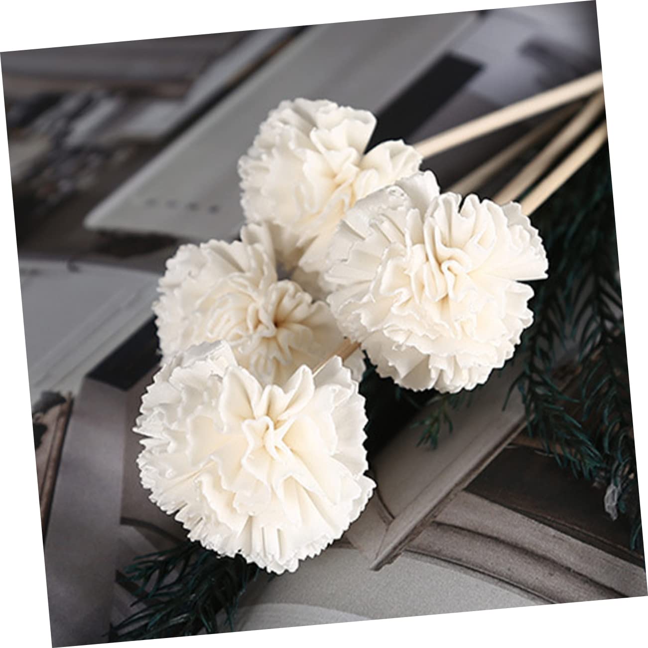 ABOOFAN 5 Sätze Aromatherapie Blumen Diffusor Blumen Pflanzenduft Duft Diffusor Brenner Auto Ätherische Öle Nachfüllungen Duftstäbchen Diffusorstäbchen Flasche Lilie Rattan 6 Stücke * 5