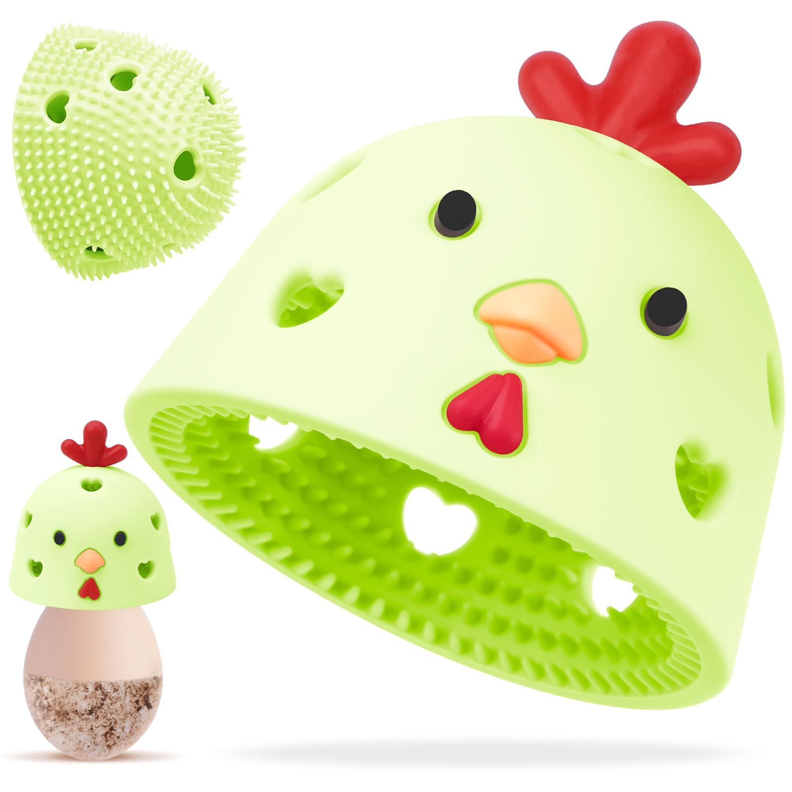 Silicone Egg Brush Cleaner, Egg Washer for Fresh Eggs, Egg Cleaner for Fresh Eggs, Egg Scrubber for Fresh Eggs, Reusable Cleaning Tools for Egg Washer (Green)