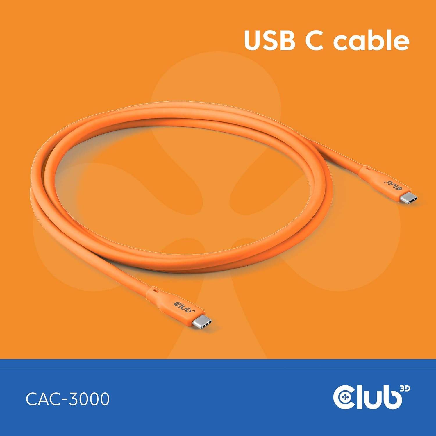Club 3D Kabel/Adapter USB Cable Usb4 Gen 2X2 2 M USB C Orange, W129021450 (Usb4 Gen 2X2 2 M USB C Orange)