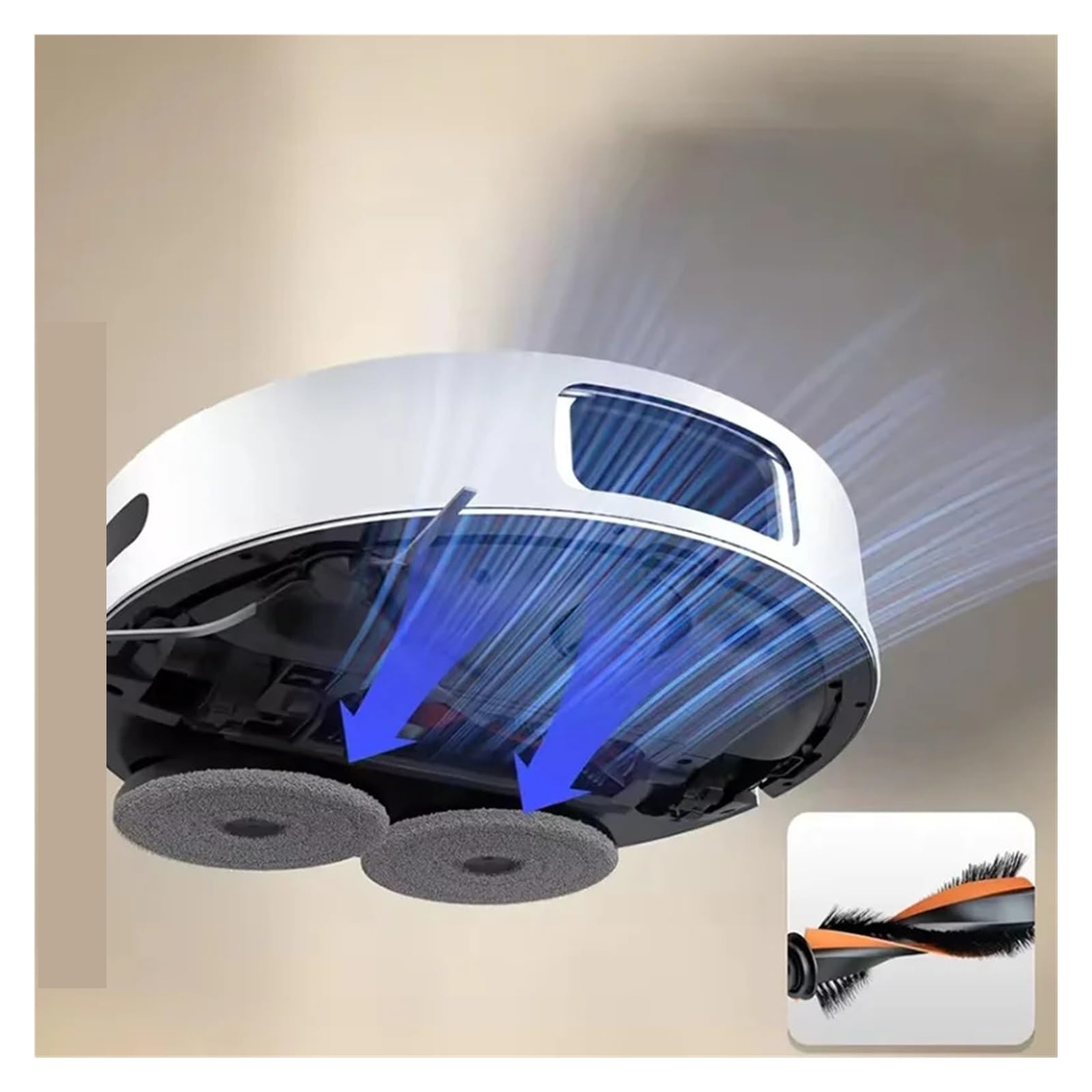 Paño De Fregona for Robot Aspirador, Compatible con Jonr,P20 Pro T5 Pro, Kit De Repuesto De Microfibra con Cepillo Lateral Principal(Set 12)