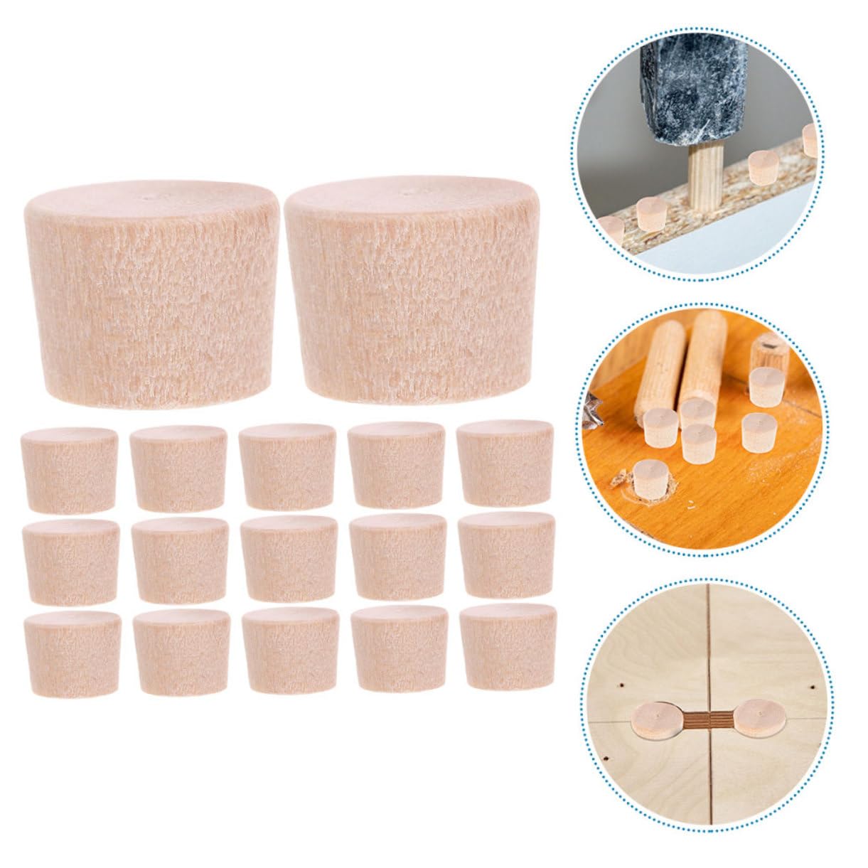 100pcs Wooden Screw Hole Plugs Carpenter Bee Hole Covers Tapered Wood Plugs for Furniture Easy to Install and Lightweight for Repairing