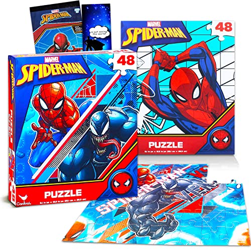 Marvel Spider-Man Jigsaw Puzzle Bundle ~ Marvel Superhero Puzzle For Kids | Featuring Spiderman And Venom Jigsaw Puzzle With Spiderman Stickers And More (Spiderman Toys And Games). #TOP11