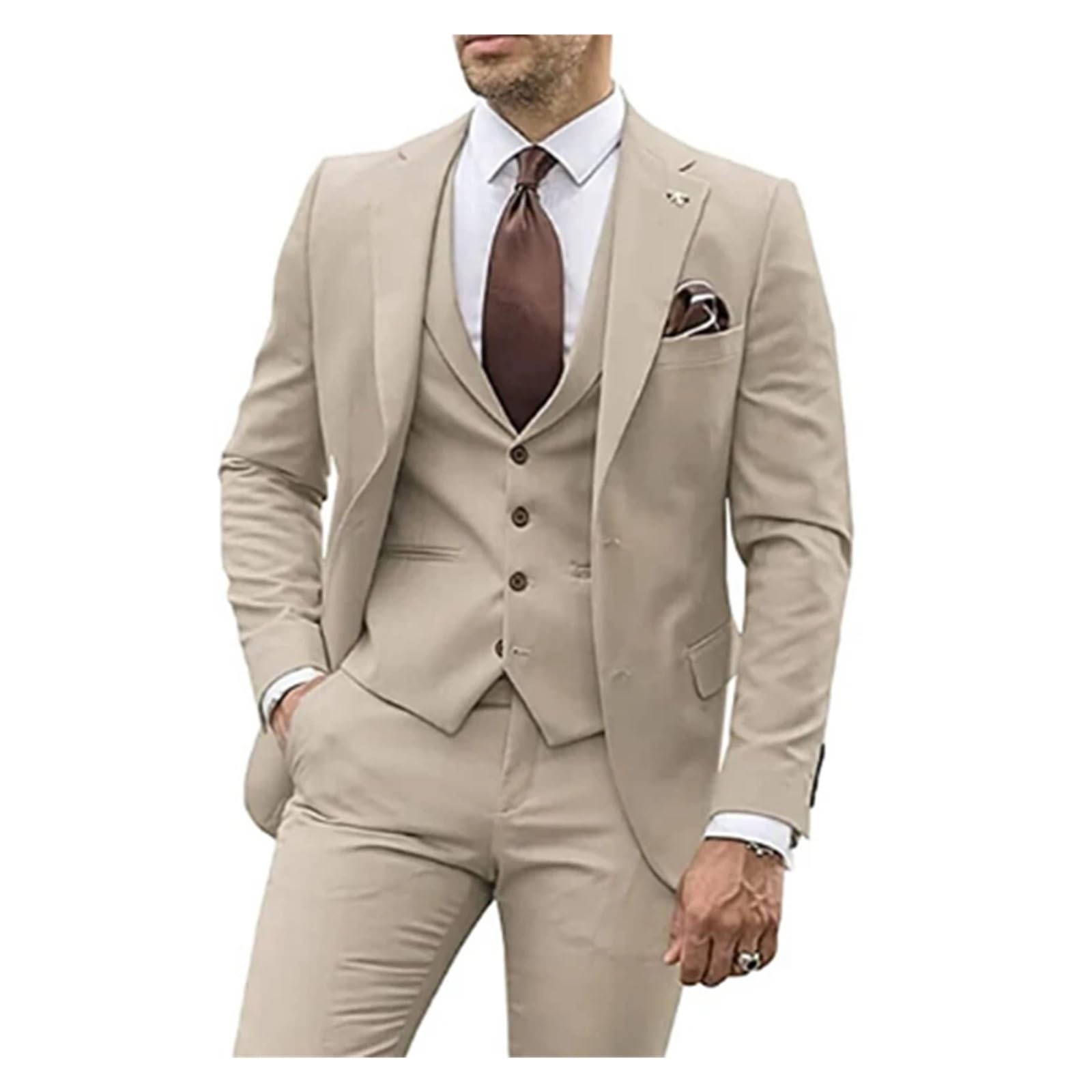 Trajes de Hombre Trajes de 3 Piezas for Hombre, Esmoquin Entallado for Novio, Trajes de Boda for Hombre, Traje de Fiesta Formal for Padrinos de Boda, Hombre, L (EU 50)