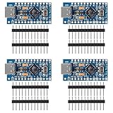 AITRIP 4PCS Pro Micro ATmega32U4 5V 16MHz Type-C Development Module Board with 2 Row pin Header Compatible arduino Leonardo Replace ATmega328 Pro Mini