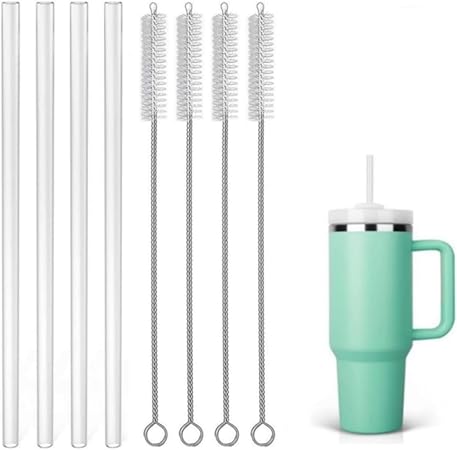 Straw Cleaner Brush for Stanley,Replacement Straw for Stanley Quencher 40oz Tumbler,Extra Long Straw Cleaner for Stanley Cup,12 Inch Long 10 mm Wide Straw Cleaning Brush for Stanley Drinking Straws
