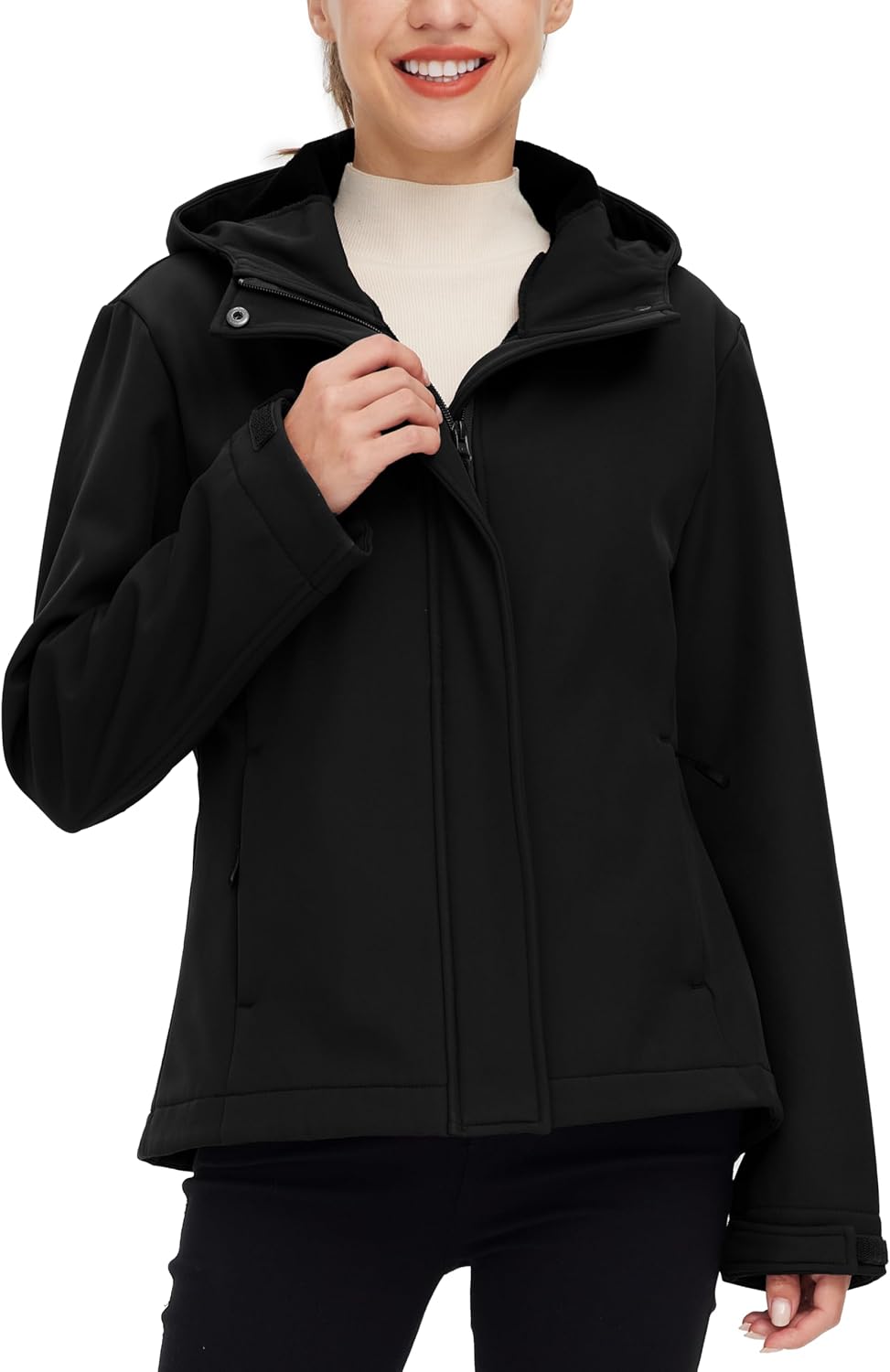 wantdo Women's Fleece Lined Jacket Softshell Jacket Lightweight Insulated Jacket
