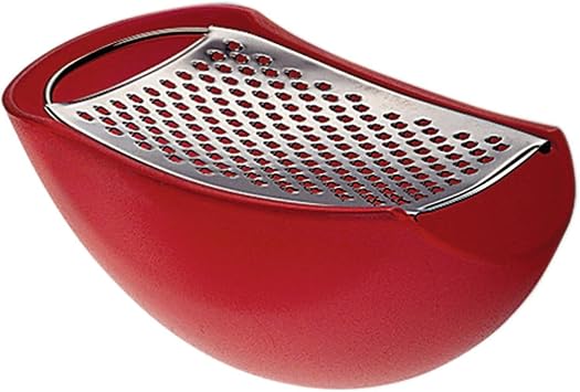 Alessi Parmenide AARU01 I - Design Grater with Cheese Cellar, in Thermoplastic Resin Polished Steel, Ice