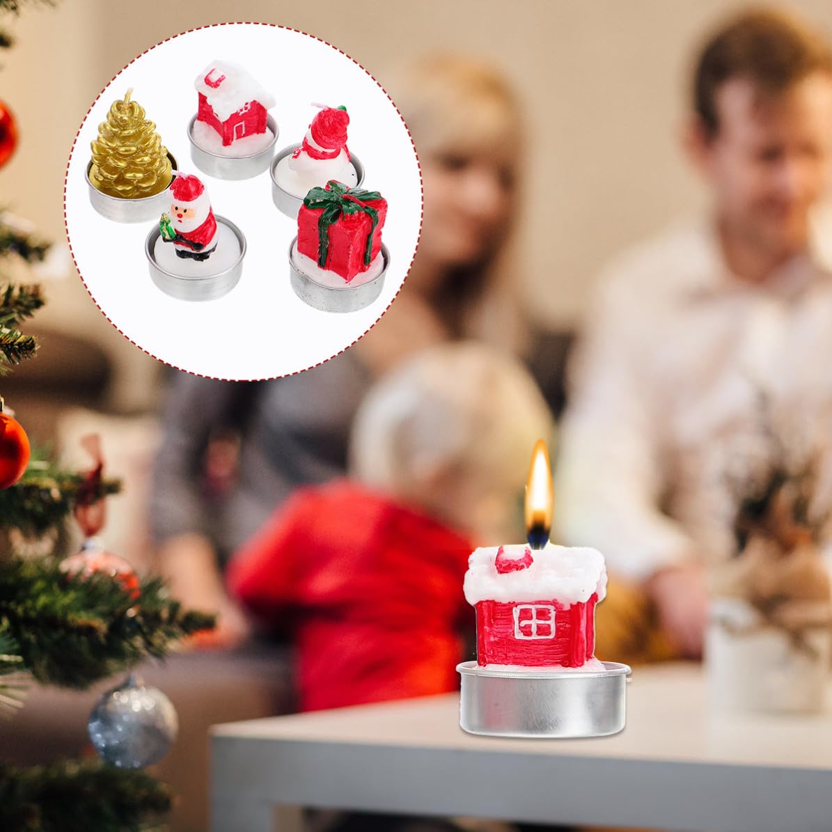 BESPORTBLE 45 Piezas Velas de Piña Navideñas Decorativas de Parafina para