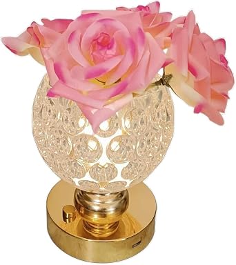 Creative Roses Rechargeable Touch Table Lamp - for Holiday Housewarming Home Decoration Birthday Gift. Elegant Night Light for Bedroom, Hotel and Restaurant Decor.B