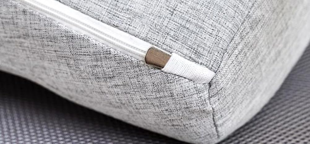 Office Chair Lumbar Back Cushion Linen Chair Lumbar Support Pillow Waist Cushion Backrest Pillow with Adjustable Strap (Beige Yellow, Straight: 45×15×27cm/17.7"×5.91"×10.63")