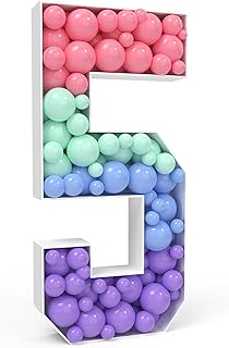 Marquee Numbers 3 Feet Tall 5 Mosaic Numbers for Balloons Mosaic Balloon Frame Pre-Cut Foam Board for Christmas Baby Shower Engagement Wedding Birthday Bachelorette Party Decorations Backdrop Decor