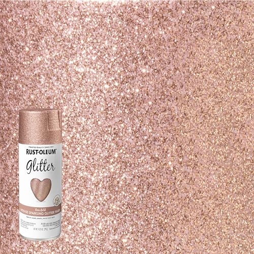 Image of Rust-Oleum 344697 Specialty Glitter Spray Paint, 10.25 Oz, Rose Gold, (Pack of 1)
