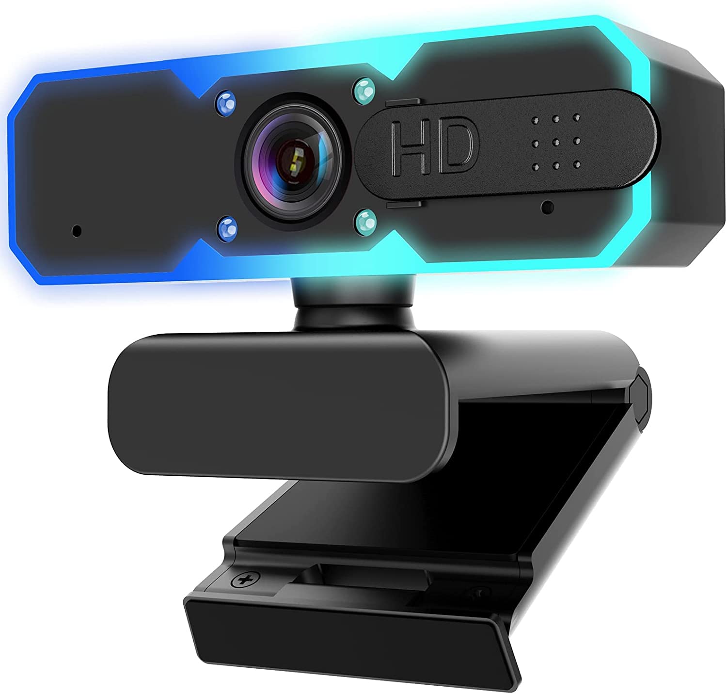 1080P 60FPS Streaming Webcam, Streaming Camera with Microphone and Fill Light,Autofocus,Work with Zoom/YouTube/Winsdows/Mac OS/Laptop/MacBook/PC