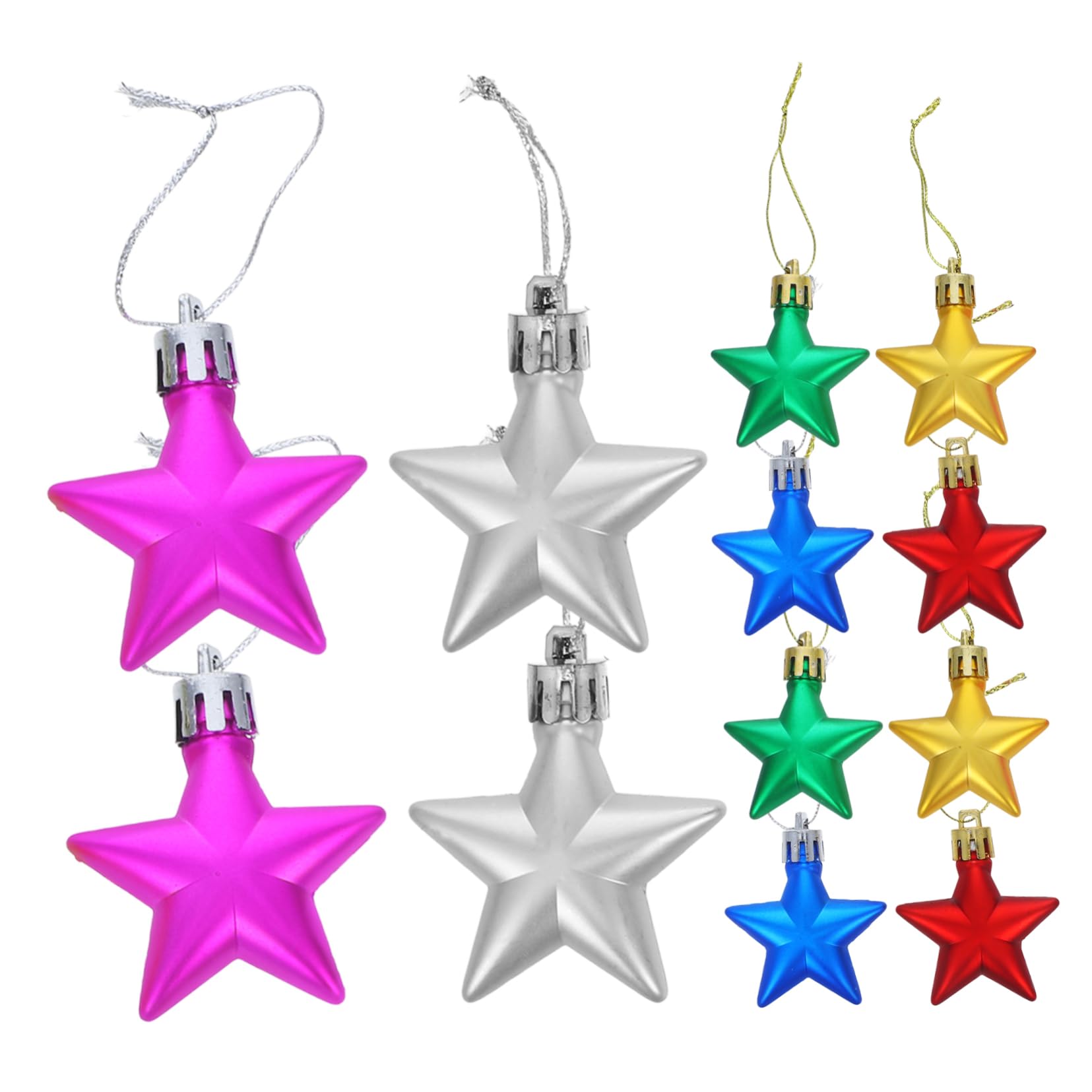 MAGICLULU 5 Set Di Decorazioni Natalizie Leggere A Forma Di Stella Per Albero Di Natale Per Decorazioni Natalizie E Per Feste 12 Pezzi * 5