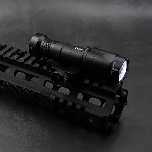 Miniatura 6 de Linterna táctica Picatinny M300A Mini luz LED Whitelight con luz estroboscópica de arma con interruptor de presión, linterna táctica de 400 lúmenes,