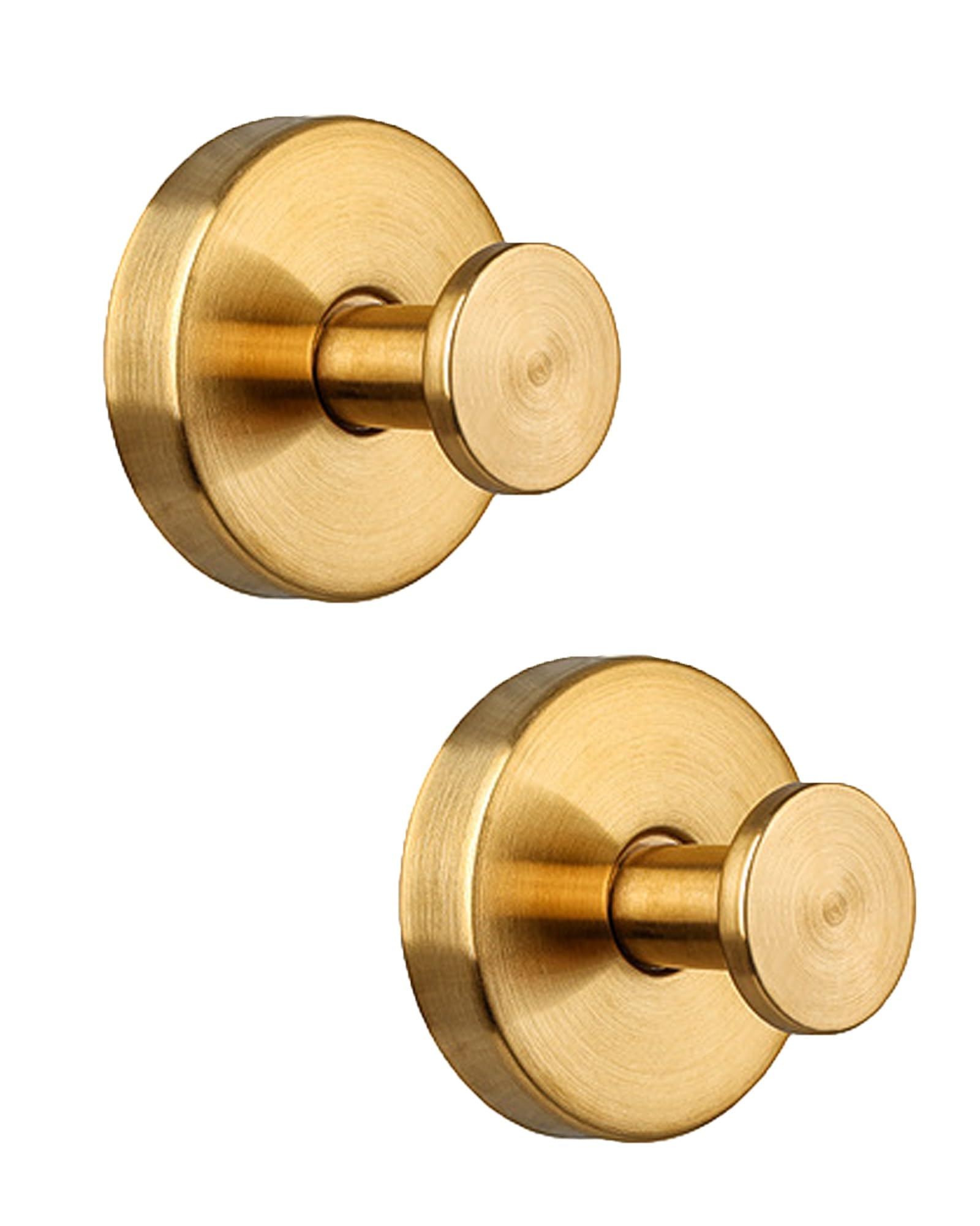 SUSUJIN 2 Pcs Shower Waterproof Suction Cup Hooks, No Drilling Required Stainless Steel Towel Hook for Bathroom Walls Kitchen Glass Mirror, Tile，Great for Hanging Towels, Bathrobes and Loofahs(Gold)