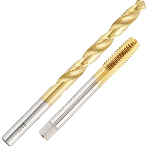 3/8-16 Tap and 5/16 Drill Bit Set, Ti-Coated M2 HSS