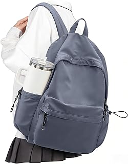 VECAVE 여성용 남성용 경량 백팩, 여행용 캐주얼 데이팩 노트북 배낭, A7-블루펄, 학교 백팩