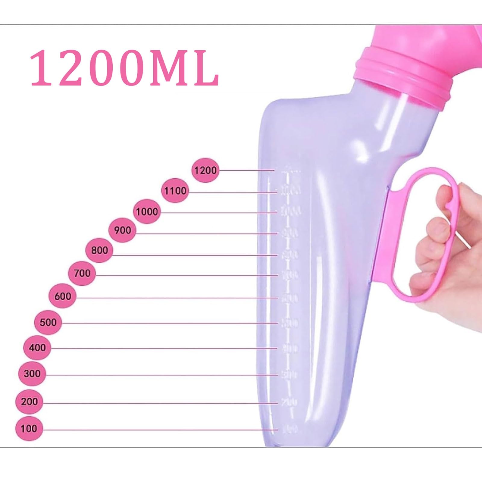 1500 ml weibliches Betturinal, Pinkel-Nachtabflussbehälter, Urinsammler for Frauen mit 1,5 m langem Schlauch
