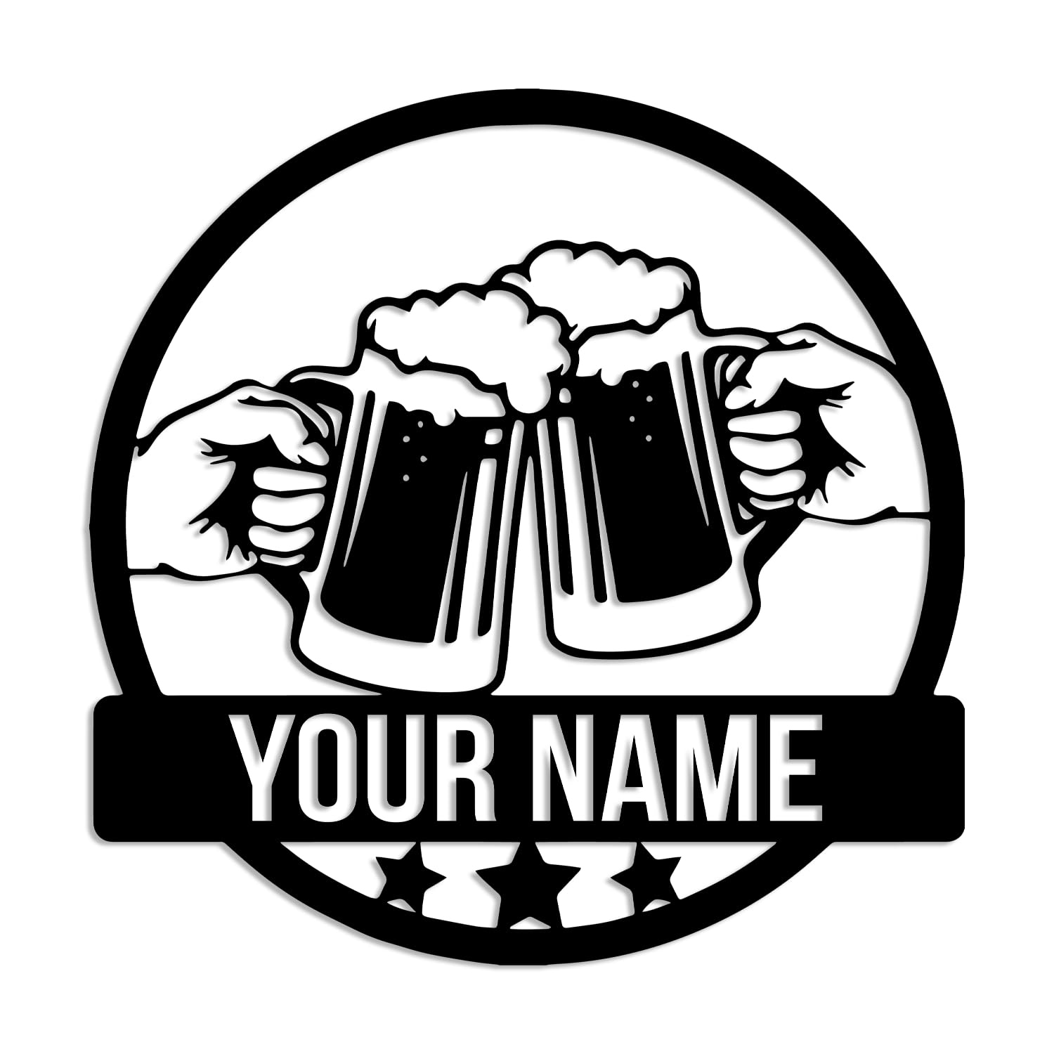 Kissesuu Beer-A Custom Beer Bar Metal Wall Art,Personalized Beer Mug Cheers Name Sign,Home Decor Beer Bar Metal Sign, Pub Decoration Dinking Man Cave Sign,Bar Wall Decor, Beer Wall Decor, Cheers Wall Decor (Beer-A)