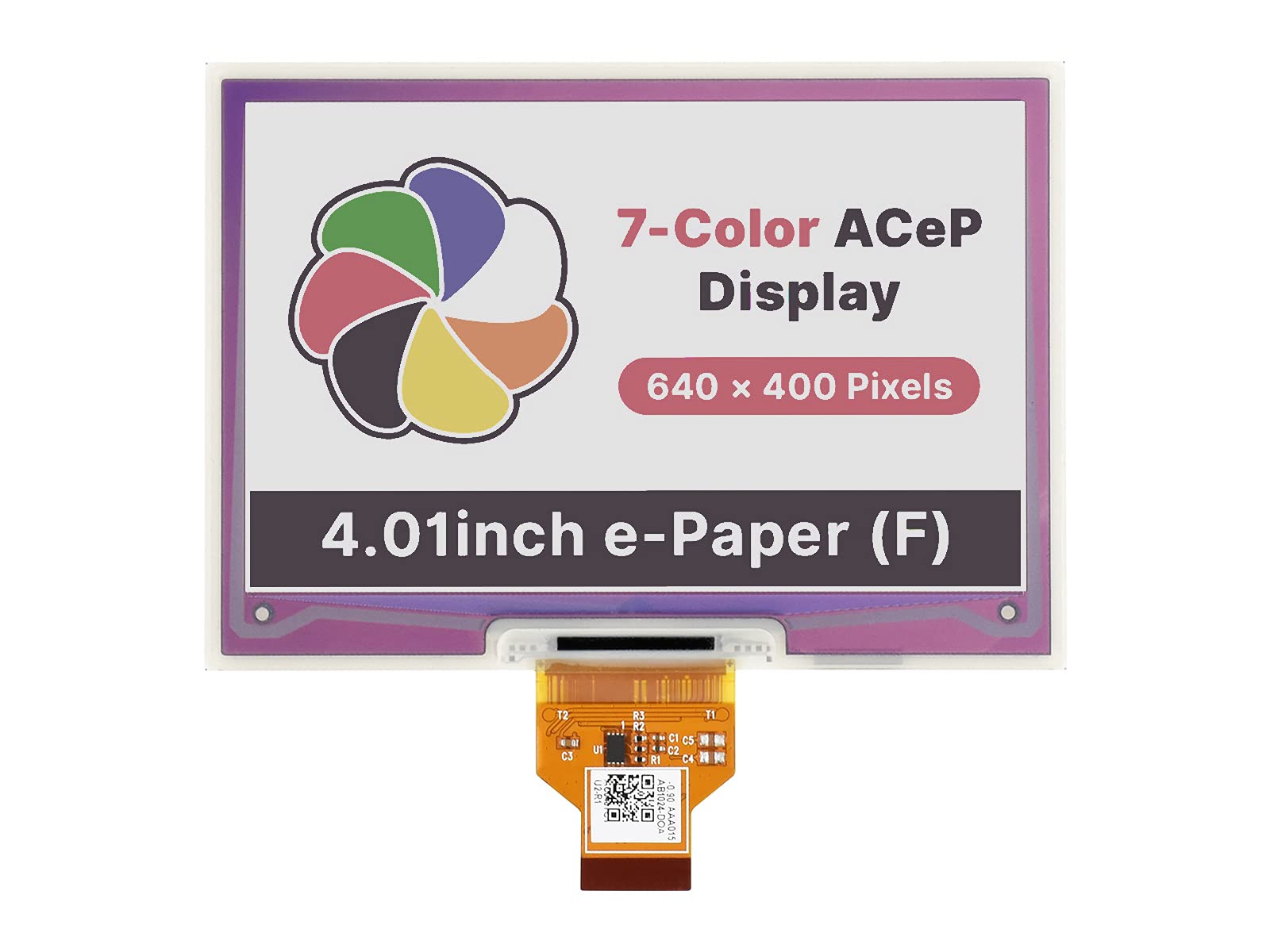 Waveshare 4.01 inch Colorful E-Paper E-Ink Display 640×400 ACeP 7-Color eink Raw Display 3.3V Advanced Color ePaper Screen Without PCB, SPI Interface