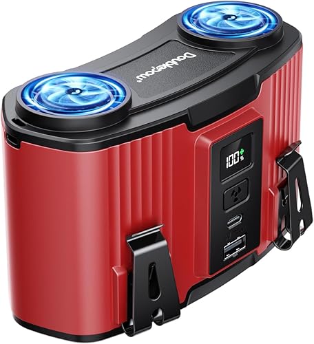 Miniatura 16 de Ventilador de cintura personal de 10000 mAh, clip recargable por USB para trabajar, 10 velocidades y enfriamiento 40H y prevención de golpes de